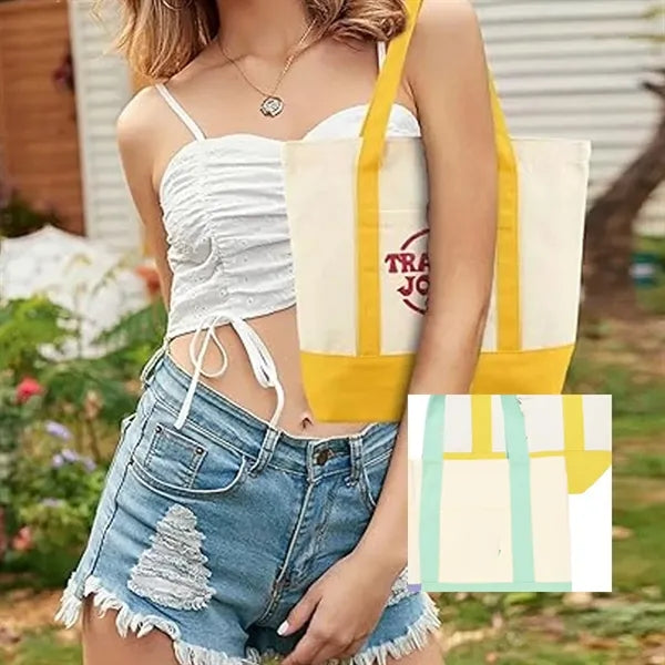 Large Capacity Canvas Tote Bag for Work Travel Shopping