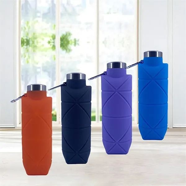 23OZ.Food-Grade Silicone Shockproof Folding Water Bottle