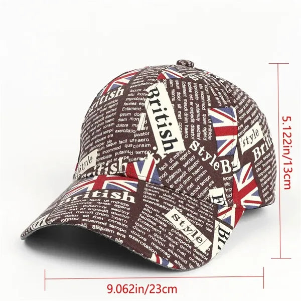 Men's and women's graffiti Union Jack baseball cap