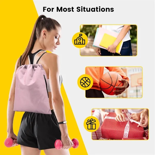 Cotton Foldable Drawstring Bag for Sports Gym