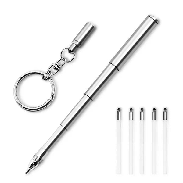 Mini Stainless Steel Telescopic Keychain Pen