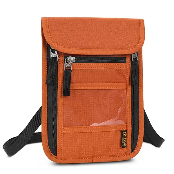 RFID Blocking Neck Wallet w/ Clear ID Window