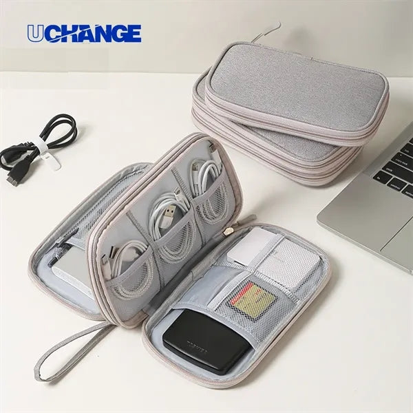 Travel Cable Organizer Case With Power Bank Pocket