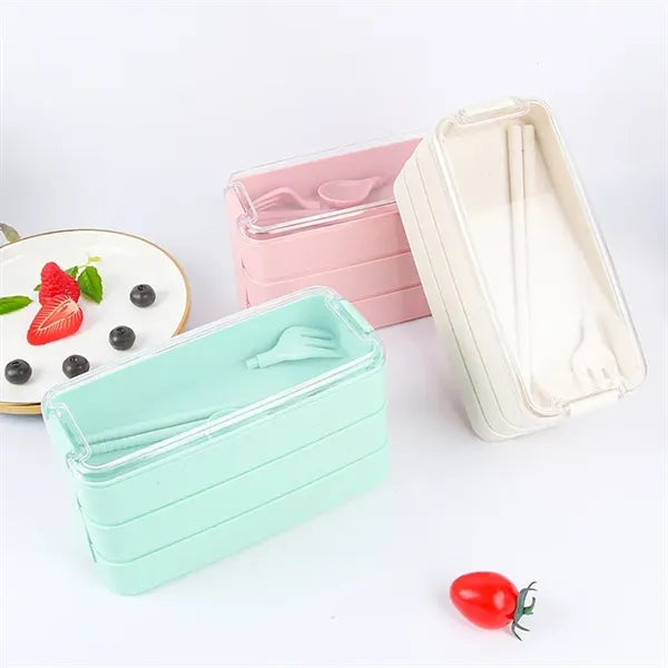 3 In 1 Wheat Straw Lunch Box