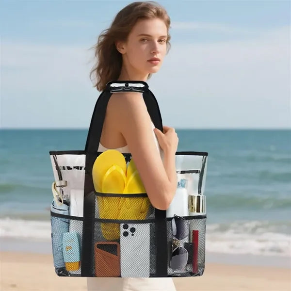 Plastic Waterproof Mesh Beach Tote Bag