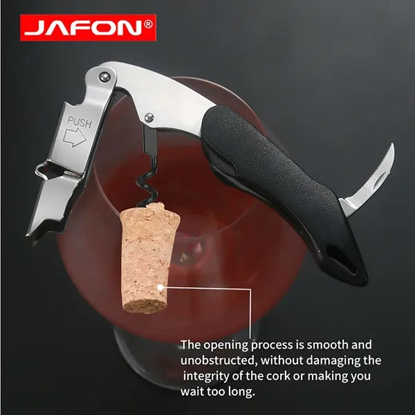 Professional wine bottle opener with foil cutter
