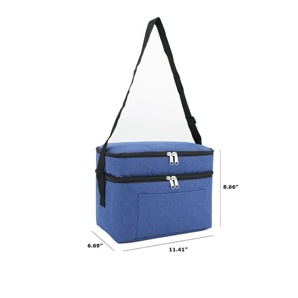 Leakproof Double Deck Insulated Lunch Bag 11L Multi-Pocket