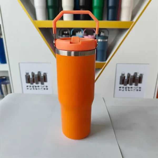 30oz Stainless Steel Insulated Tumbler with Handle and Lid