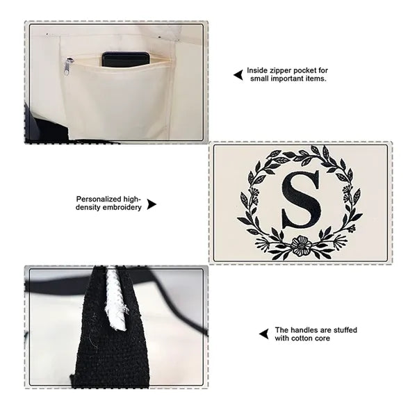 Embroidery Canvas Tote Bag