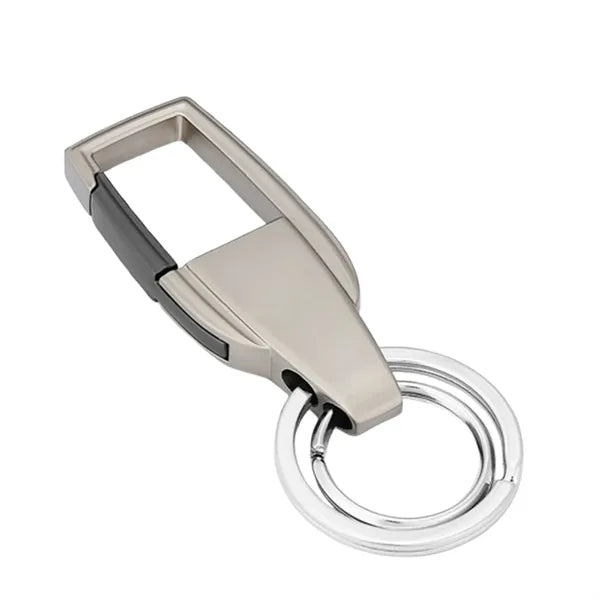 Zinc Alloy Dual-Ring Belt Clip Car Keychain