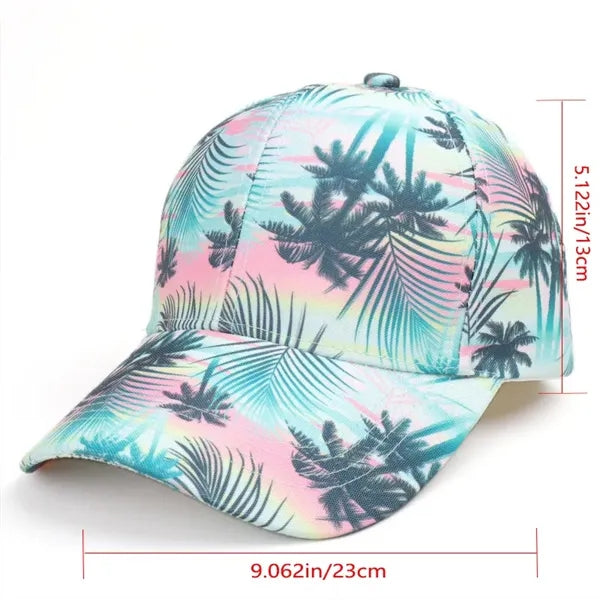 Leaf Print Skull Unisex Sun Protection Baseball Cap