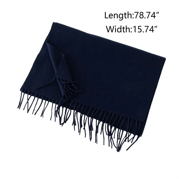 Warm Knitted Woven Scarf With Tassel