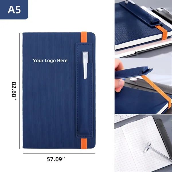 Leather Notebook with Elastic Pen Loop