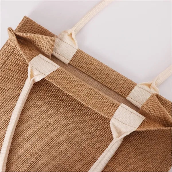 Jute Shopping Pocket Tote Bag