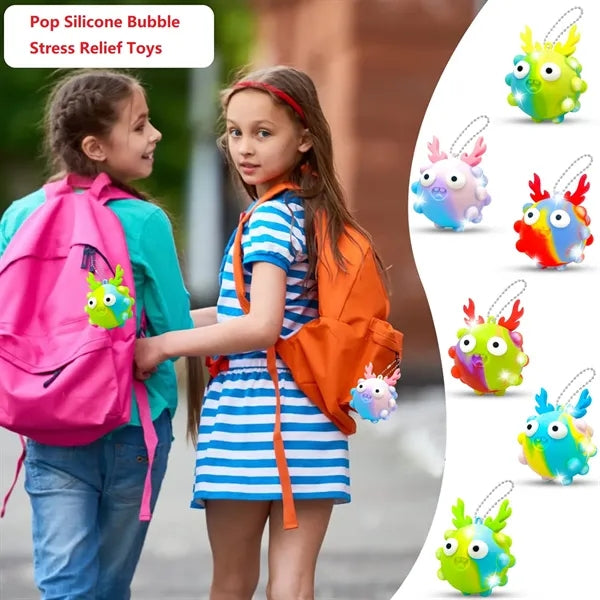 Pop Silicone Bubble Pressure Stress Relief Toys Keychain