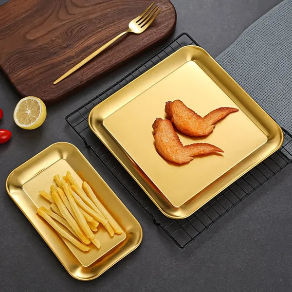 Gold Stainless Steel Square Plate