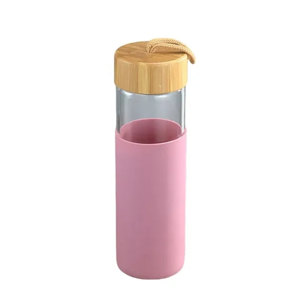 18 Oz Glass Water Bottles with Silicone Sleeve BPA Free