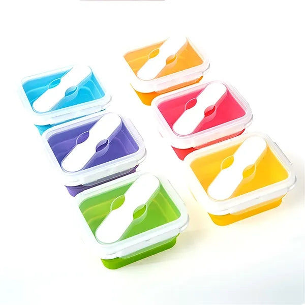 Outdoor Travel Expandable Silicone Folding Lunch Box 600ml