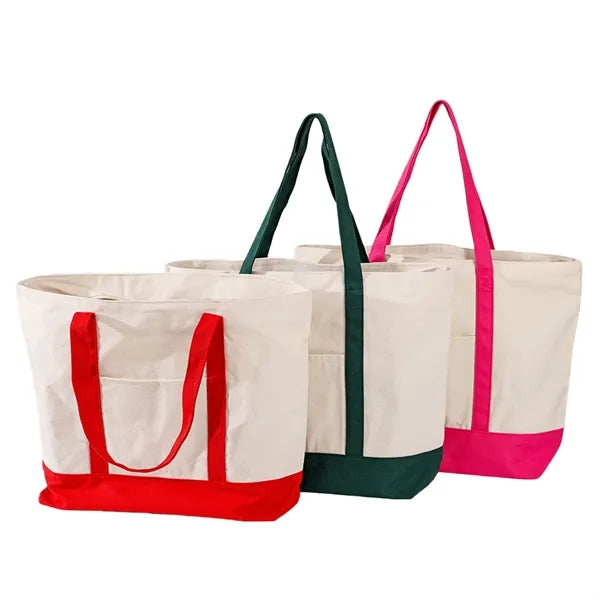 12 oz. Cotton Canvas Tote Bag With Front Pocket