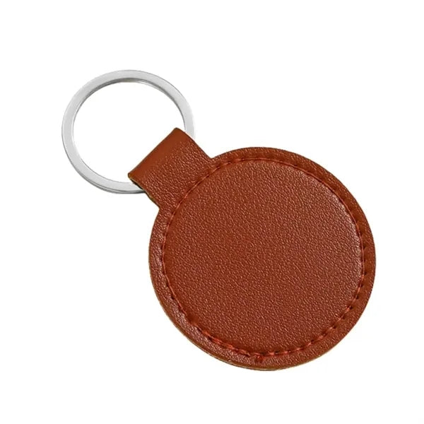 Round Leather Keychain Holder