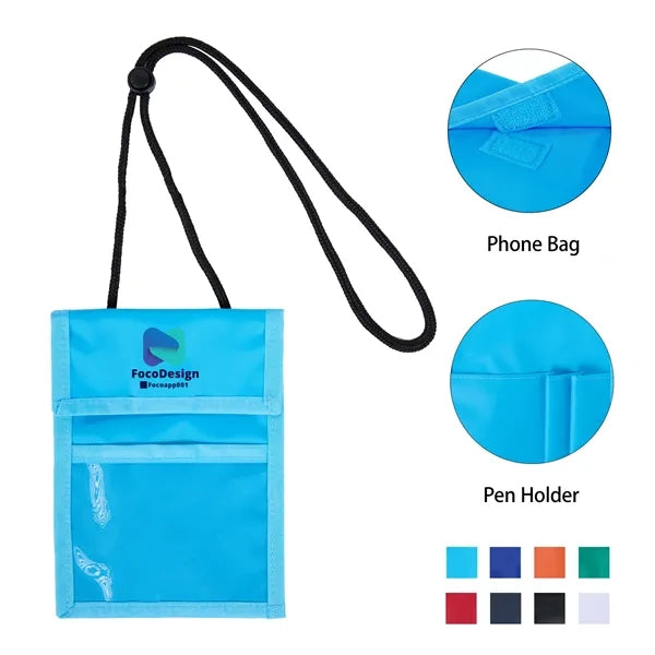 4.25" X 3.12" Front Clear Window Pouch Wallet With Lanyard W