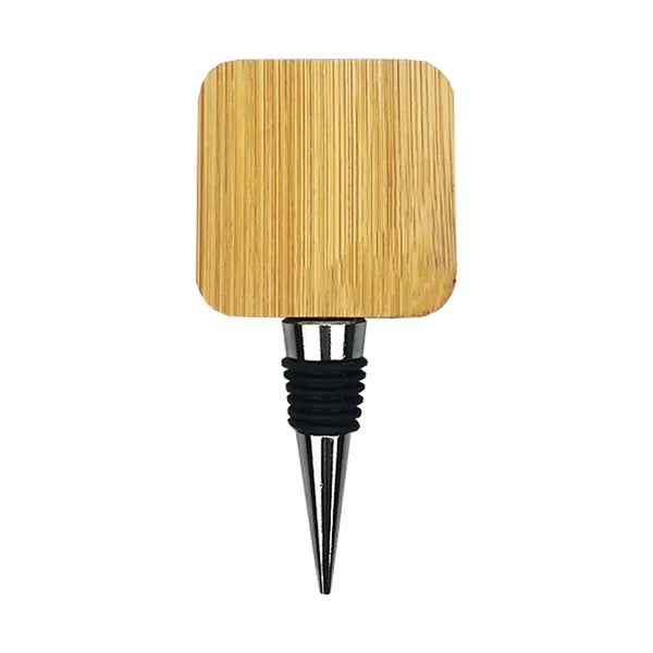 Bamboo Bottle Opener And Stainless Wine Stopper