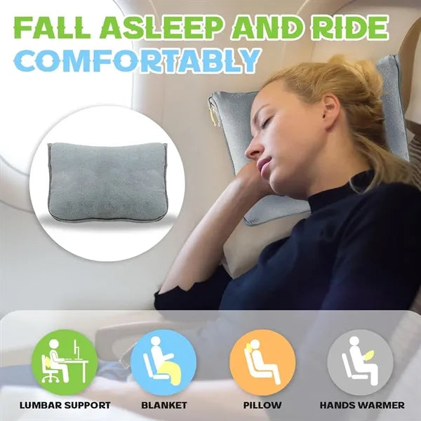 2 in 1 Premium Soft Travel Airplane Blanket and Pillow