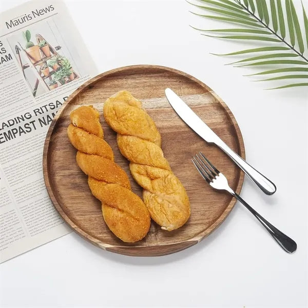Acacia Wood Round Tray: Versatile for Fruit, Coffee & More