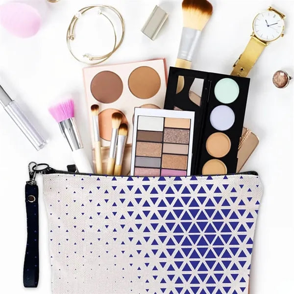 Linen Makeup Cosmetic Bag