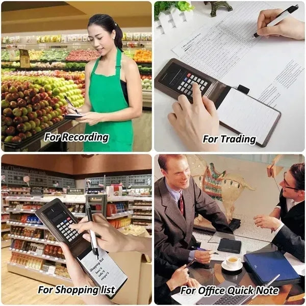 A7 Pocket Journal Notebook with Calculator & Pen