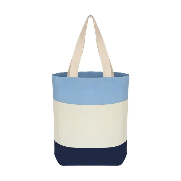12 oz Color-Block Canvas Tote Bag for Daily Use & Events