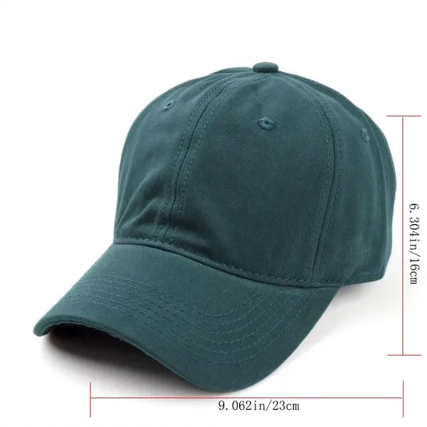 Washed Solid Color Soft Top Baseball Cap with Sun Protection