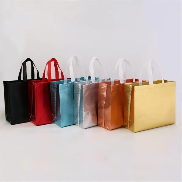 Glossy Laminated Non Woven Tote Bag For Apparel Packaging