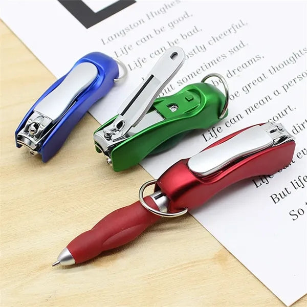 Multifunctional Stainless Steel Pen with Nail Clippers & Key