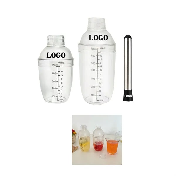 Cocktail Shaker with Measurement Scale and Mixer 24.64oz