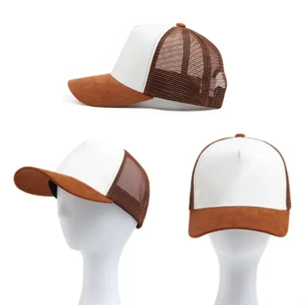 Faux Suede Mesh Back Baseball Cap