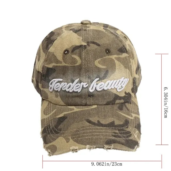 Unisex Camouflage Letter Embroidered Baseball Cap