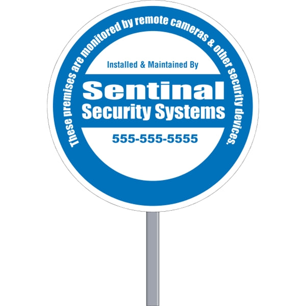 Circle Security Sign - White Poly