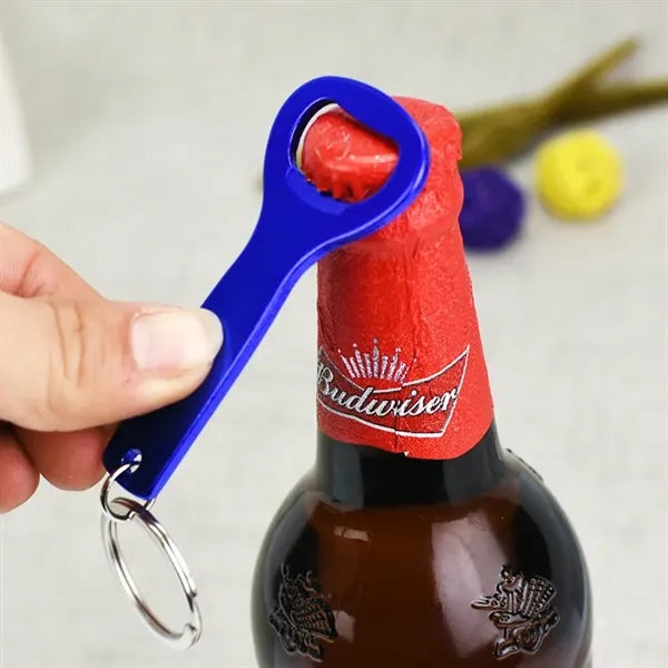Oval Bottle Opener Keychain with Strap