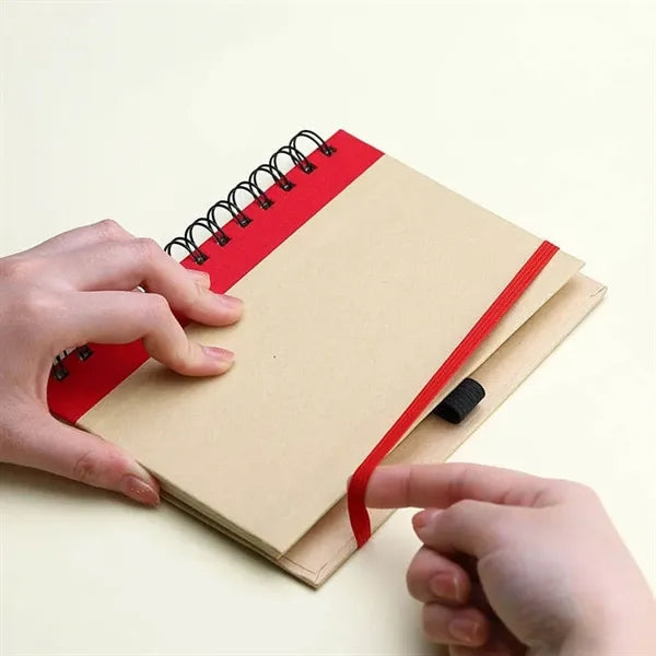 5" X 7" Eco Spiral Notebook With Pen