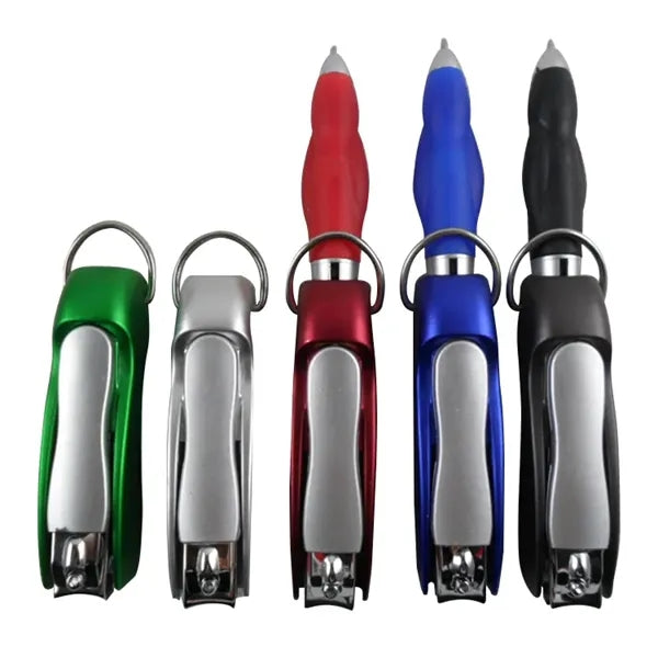 Folded Pen With Nail Clipper