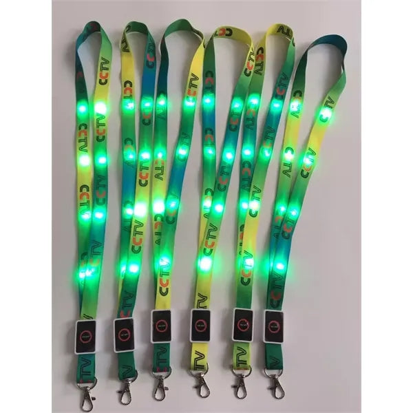 LED Light-Up Flashing Lanyard Keychain Holder