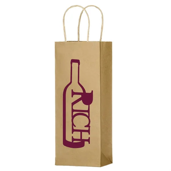 Natural Kraft Paper Wine Bag for One Bottle