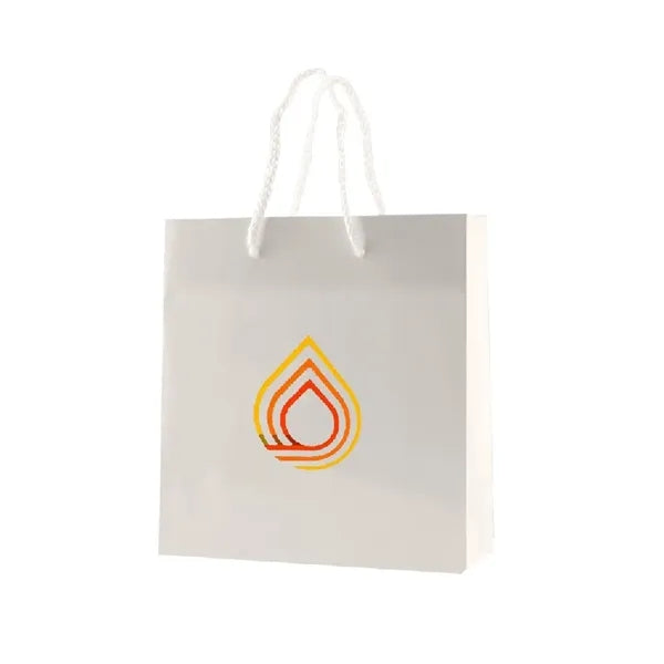 10x5x13'' Matt/Gloss 210GSM White Cardboard Laminated Bag