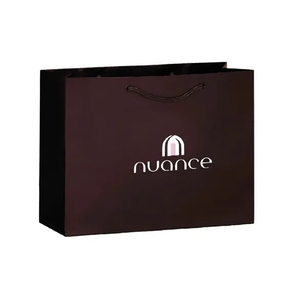 13x5x10'' Matt/Gloss 210GSM White Cardboard Shopping Bag