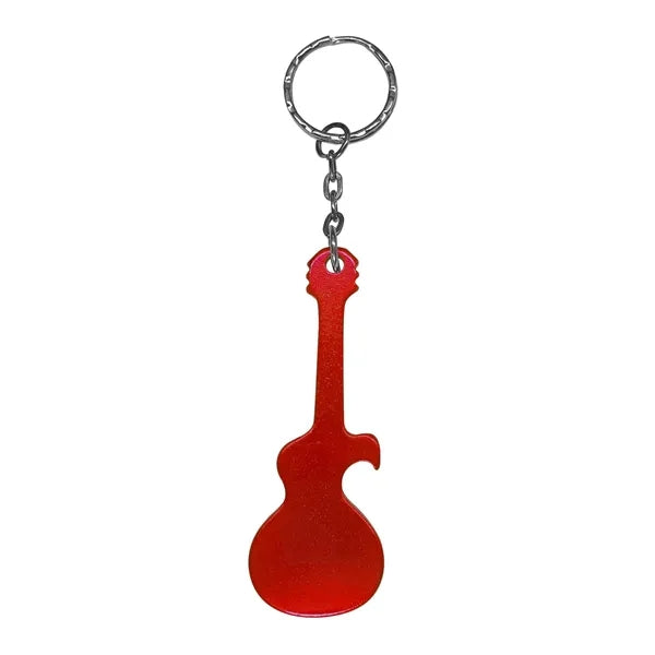 Guitar Shaped Aluminum Bottle Opener W/Key Chain