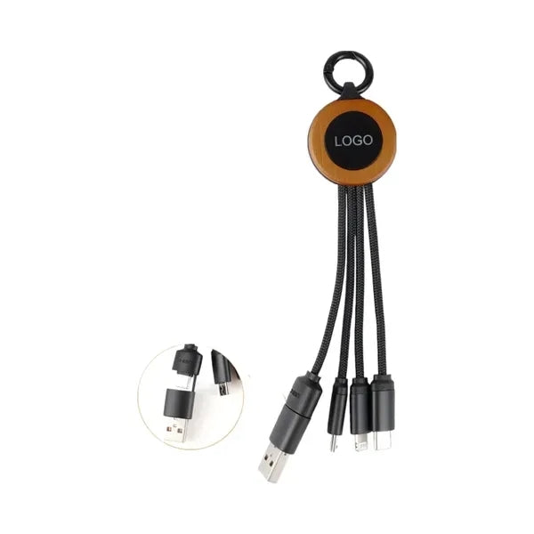 5 in 1 RPET LED Charging Cable-Round Shape