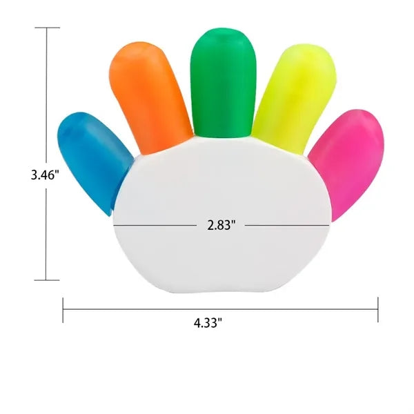Hand-shaped Five Multi-Color Highlighter