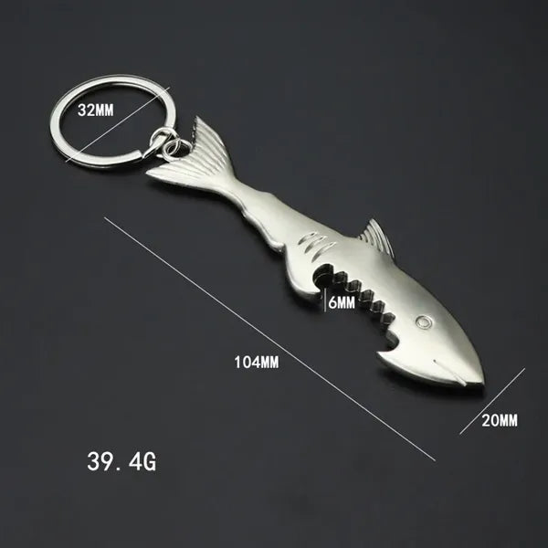 Shark-Shaped Bottle Opener Keychain