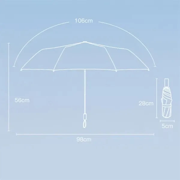 Solid Wood Handle Manual Folding Umbrella